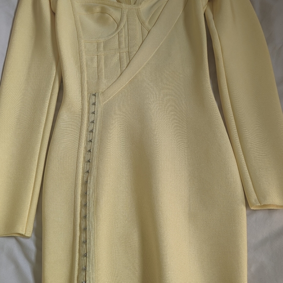 House of CB Yellow Bandage Dress Small - Picture 8 of 9